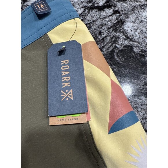 Roark Passage 16” Side Panel Boardshorts Military Green Mens Size 28 NWT RB471 - Picture 3 of 11
